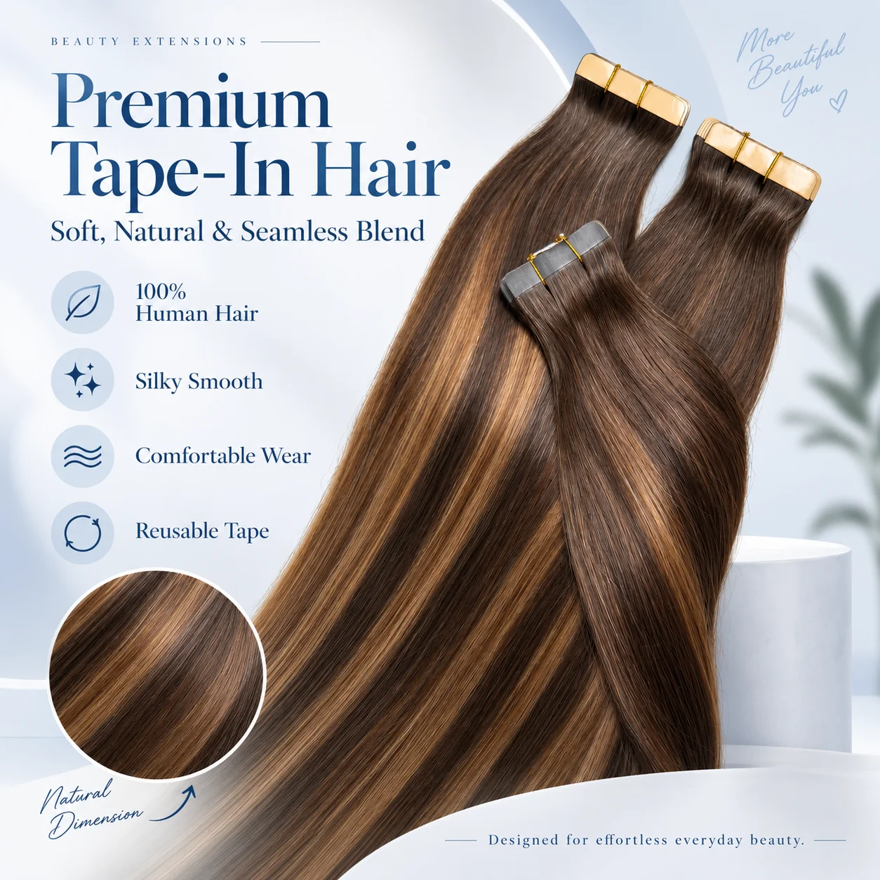 Невидимые бесшовные накладные – обзор и цена Invisible Tape In Extensions Real Hair