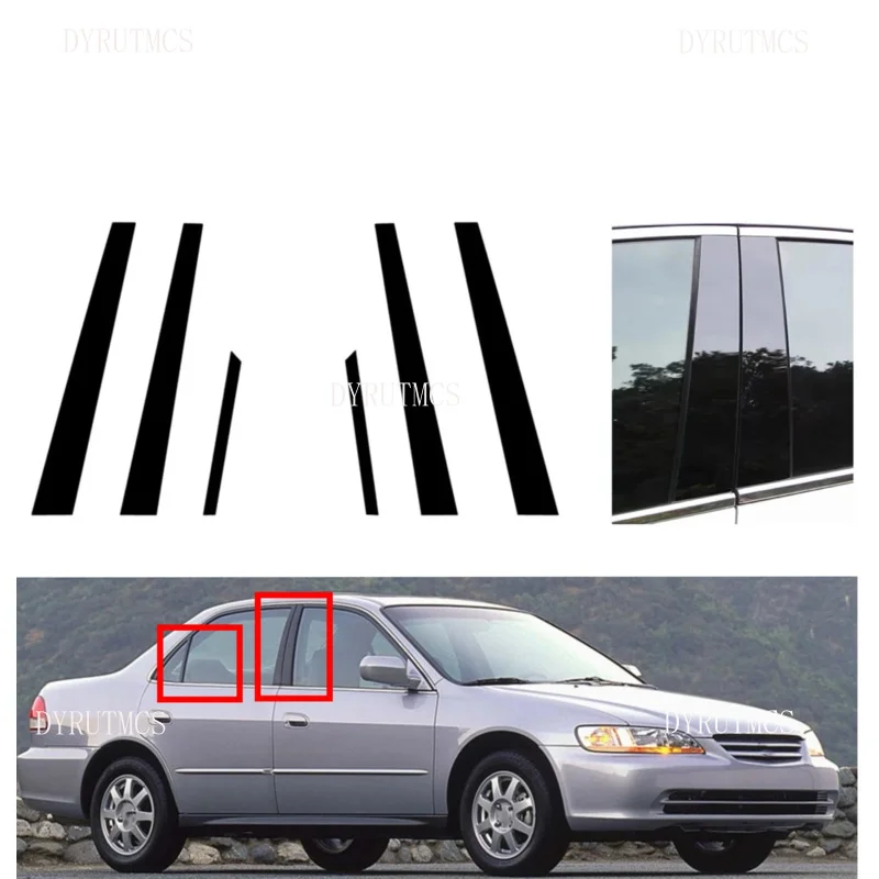 

Подходит для Honda Accord CF8 CG1/2/3/4/5/6 1998-2002, глянцевая черная стойка, дверная оконная колонна, BC, наклейки на отделку, крышка