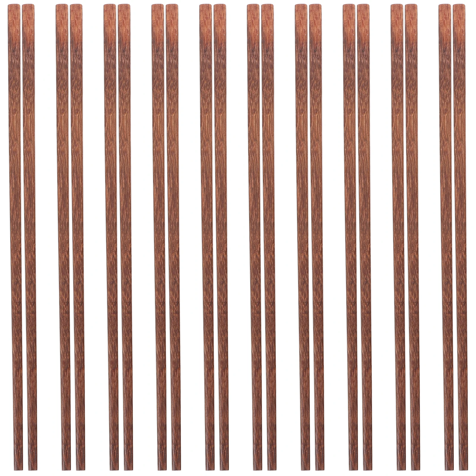 

10 Pairs Wooden Chopsticks Dishwasher Reusable Safe for Cooking Chinese Eating Bulk