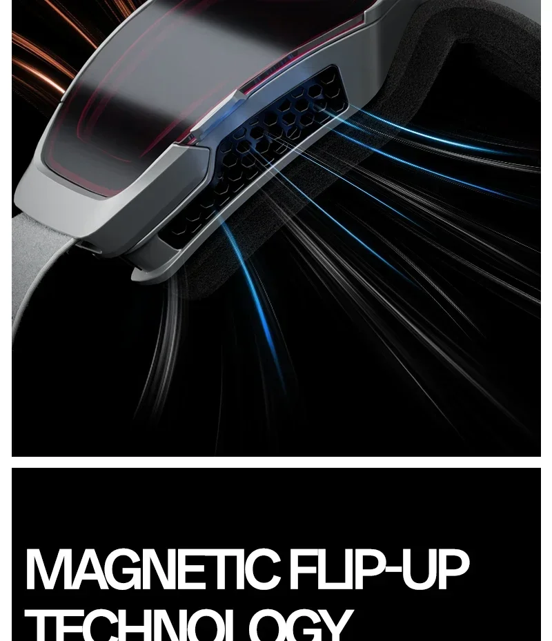 Kapvoe Hot Flip Over Magnetische Photochrome UV400 Schneebrille Ski Herren Schneemobil Antibeschlag Snowboardbrille Damen Skiausrüstung – Detail 12