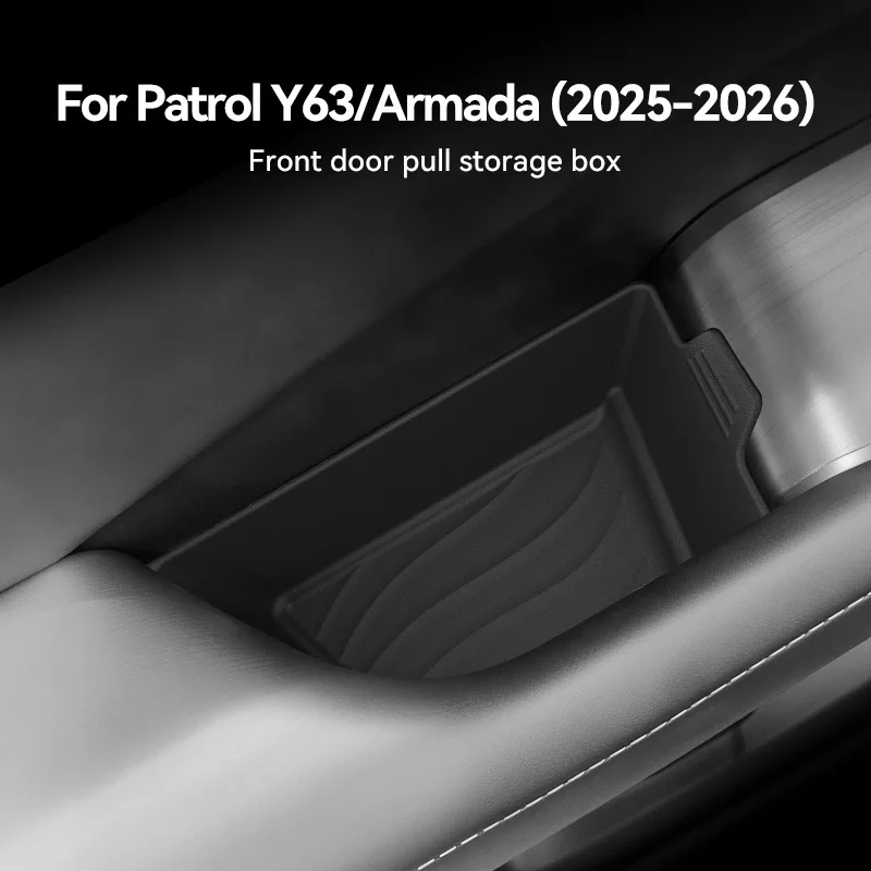 Door Handle Storage Box for 2025-2026 Nissan Patrol Y63 & Armada, Car Door Armrest Organizer Accessories