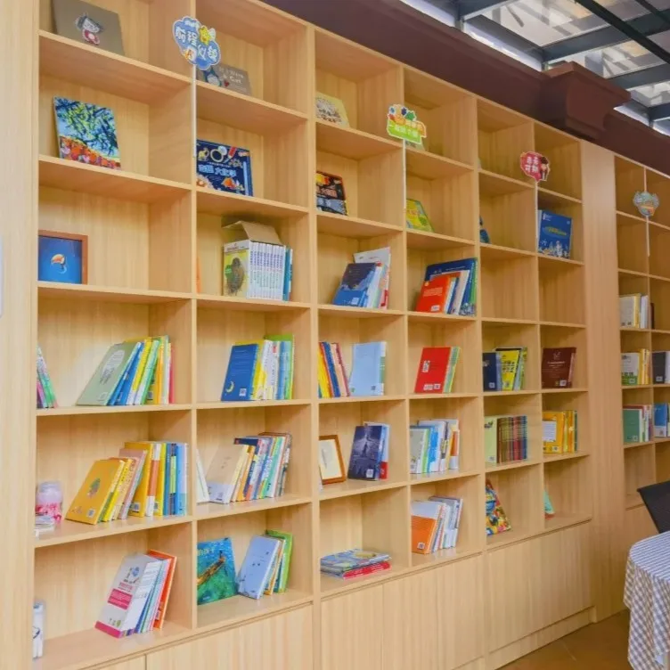 &Latest Popular Multi-functional Eco-Friendly Bookcase Bookstore 10+ Shelves Extra-Large Capacity Wood Grain Texture Contemporar