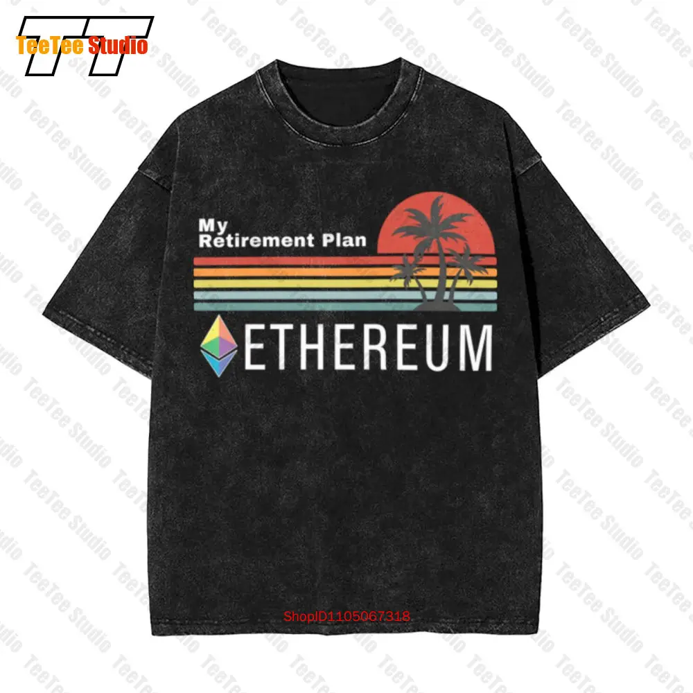 Ethereum mon plan de retraite Blockchain Eth Cryptocoin Hodl Vintage T-Shirt surdimensionné GH3W