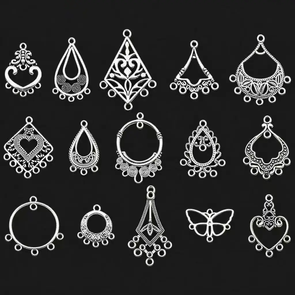 10Pcs Retro Ethnic Hanging Head Connector For Earrings Making Bracelet Necklace Connecting Link DIYJewelry Accessories Supply