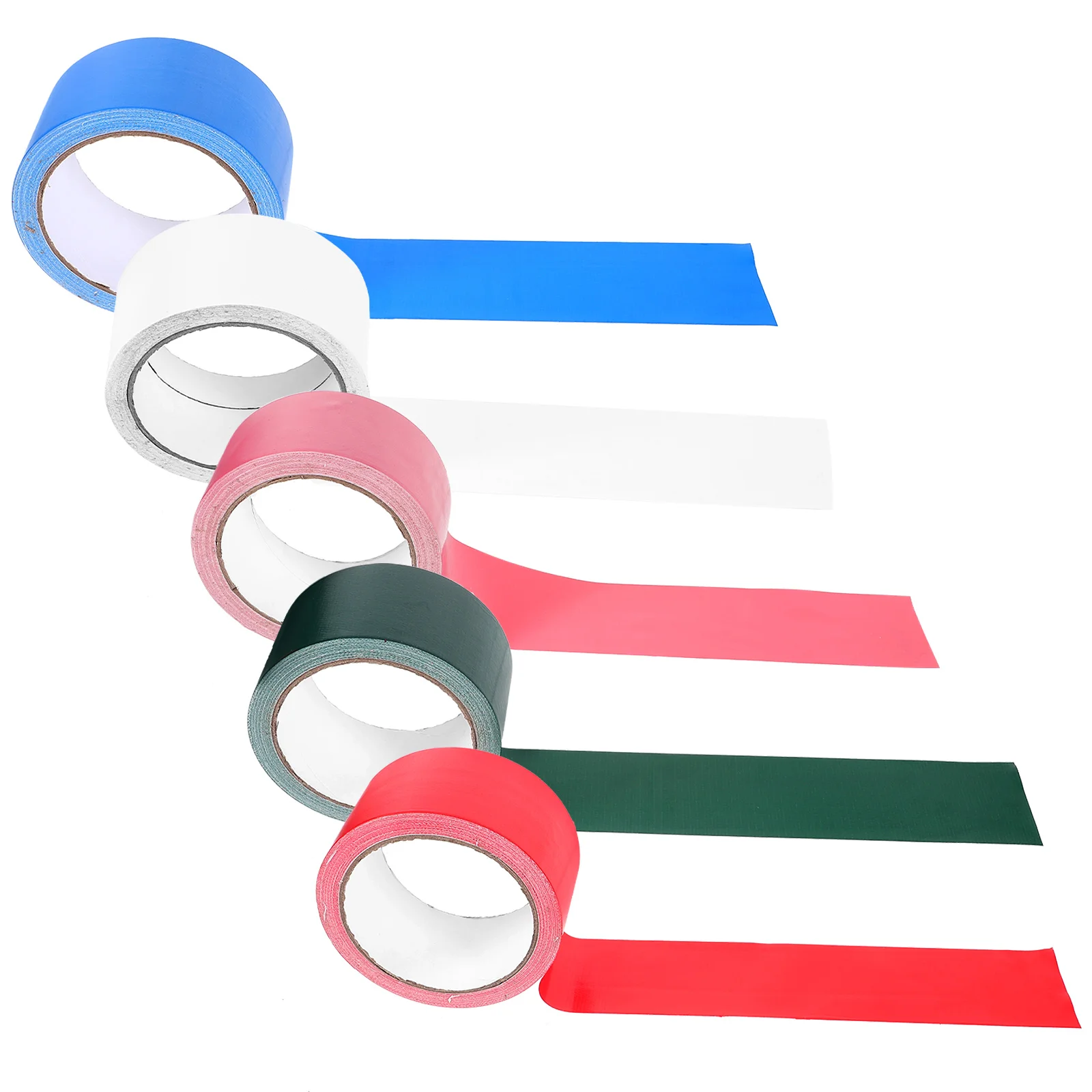 

5 Rolls Colorful Carpet Duct Tape 50mmx10m Heavy Duty Waterproof Pink Green Blue Red White Floor Tape Classroom Craft Hardware