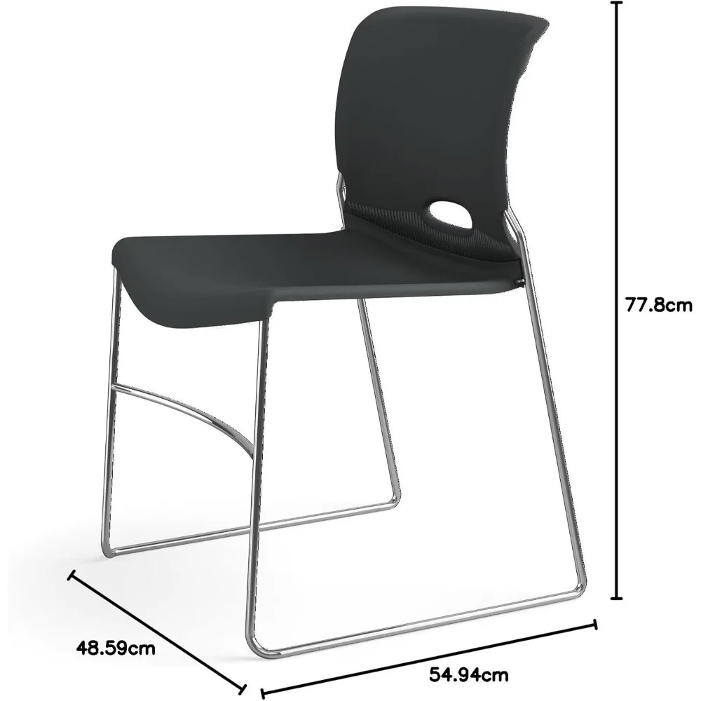 HON Olson Stacking Chair - Guest Chair for Office, Cafeteria, Break Rooms, Training or Multi-Purpose Rooms, Lava, 4 pack (H4041)