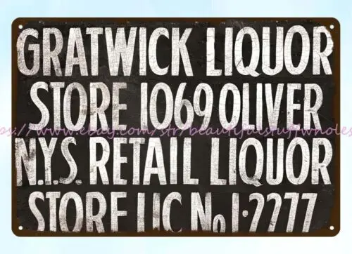 house decor giftwares Gratwick Liquor Store metal tin sign