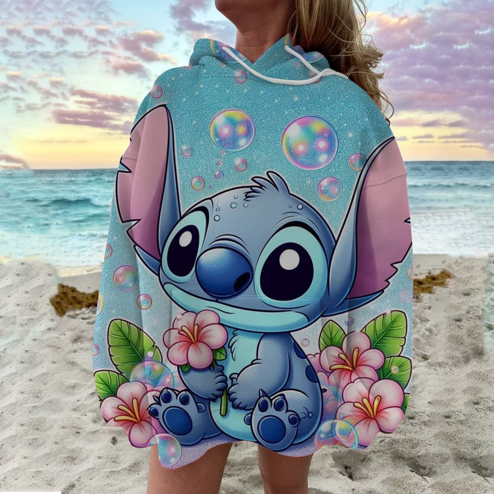 Miniso 2024 New Disney Stitch Hooded Funny Anime Autum Winter Men Women Sweatshirt Fashion 3D Print Oversized Pullover Hoodies