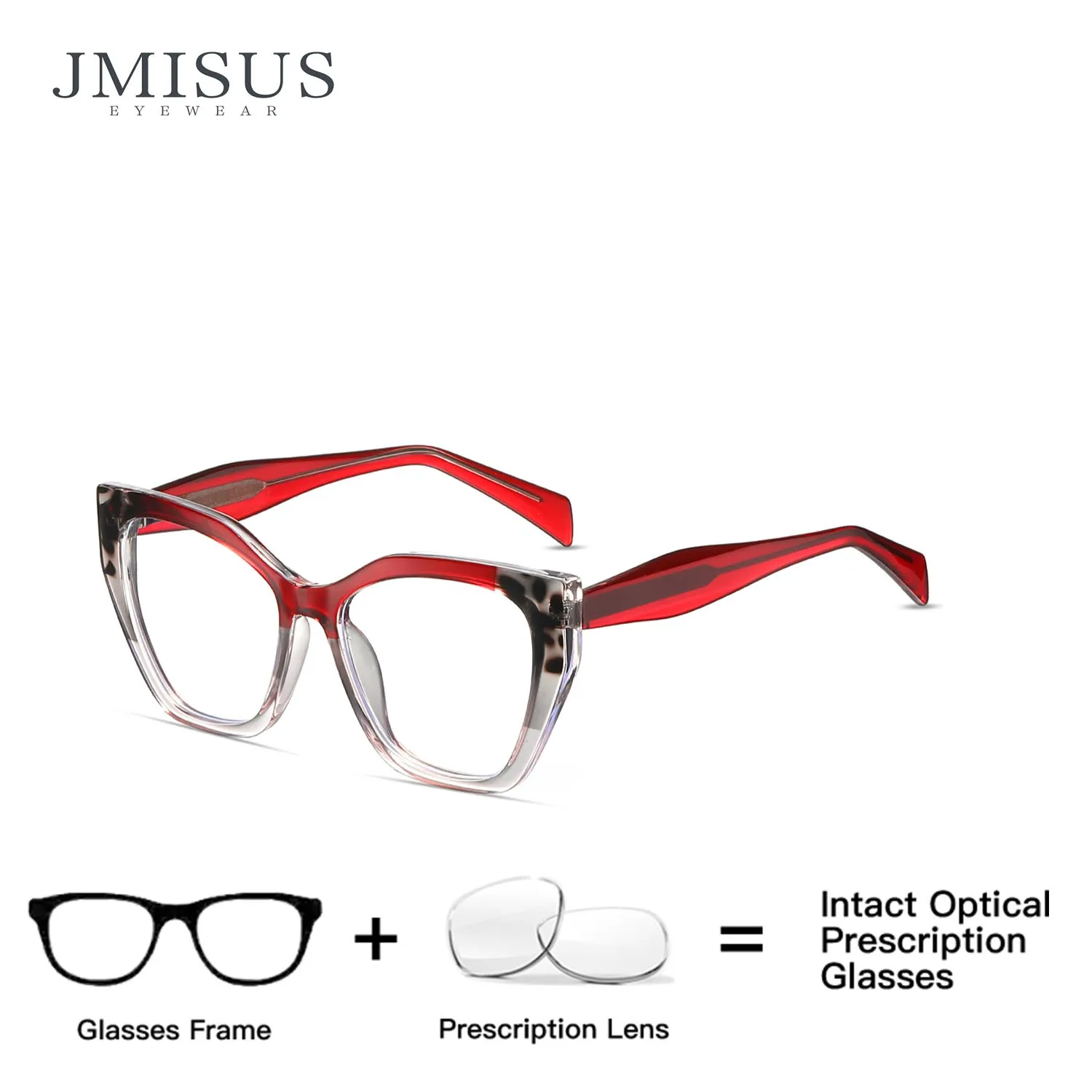 

JMISUS Fashion Butterfly Prescription Glasses Anti Blue Light Handmade Acetat Photochromic Optical Glasses for Women
