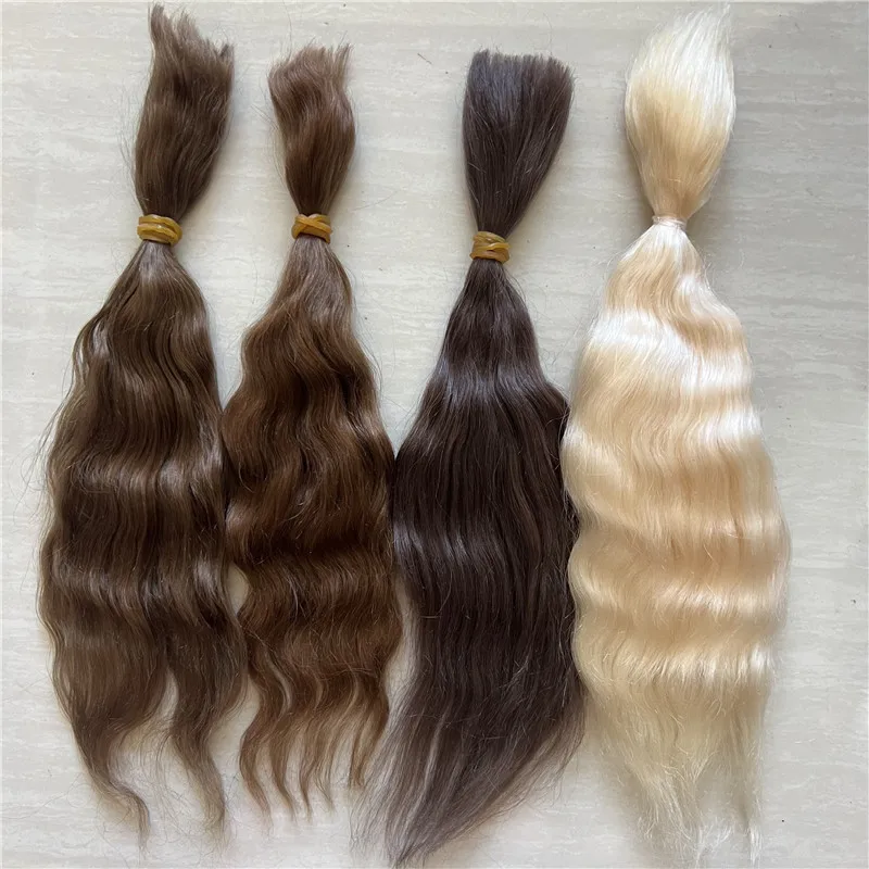 Latest Pure Mohair for Reborn Doll /BJD Doll Brown  Golden Tea Brown 6 Colors Doll Reborn Handrooted Mohair Doll Accessory