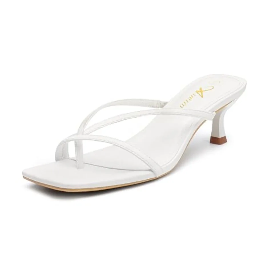 

Women's Strappy Kitten Heels Flip Flops Square Open Toe Low Heels Fashion Party Dress Thong Heeled Sandals