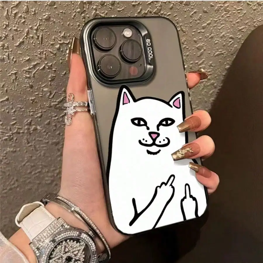 Funny Cats pattern phone case for iPhone 16 15 14 13 12 11 Pro/ Max/Plus shock-proof rear cover anti-fingerprint