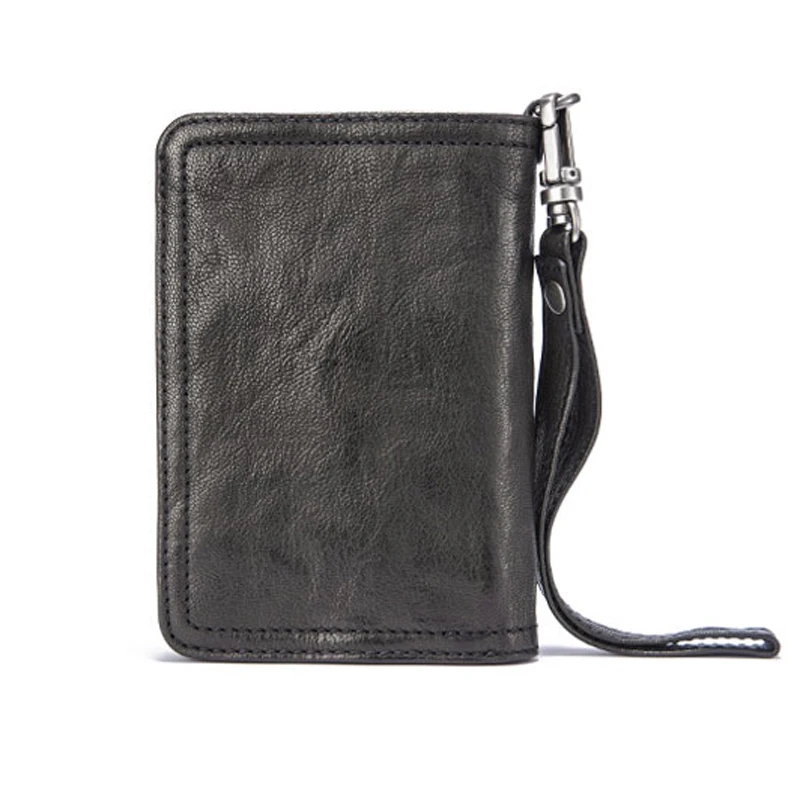 AETOO  Leather purse men's short vertical multifunctional driver's license card bag men's handmade vintage tide brand sheepskin image 2