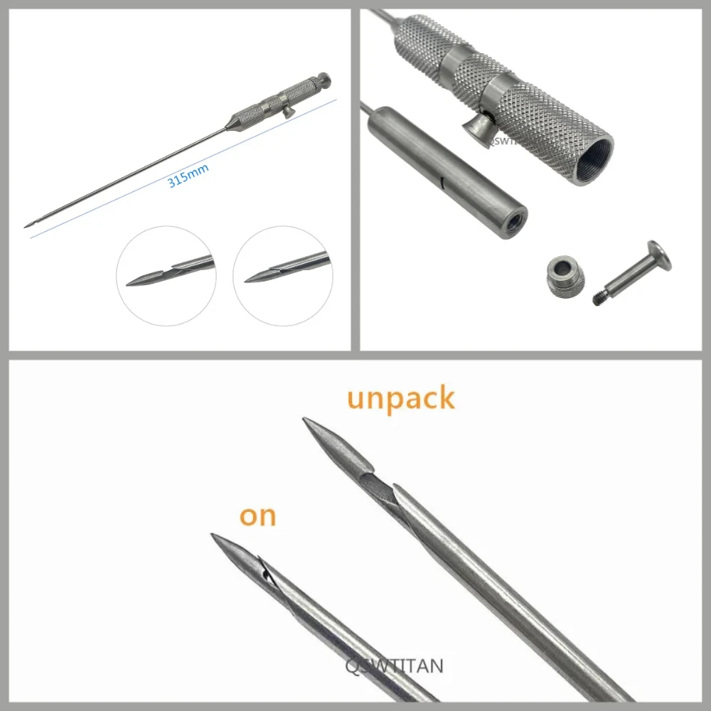 เข็มเจาะด้ายอัตโนมัติสำหรับเครื่องมือผ่าตัดพลาสติกเสริมความงามแบบส่องกล้อง เข็มเจาะเย็บแผล