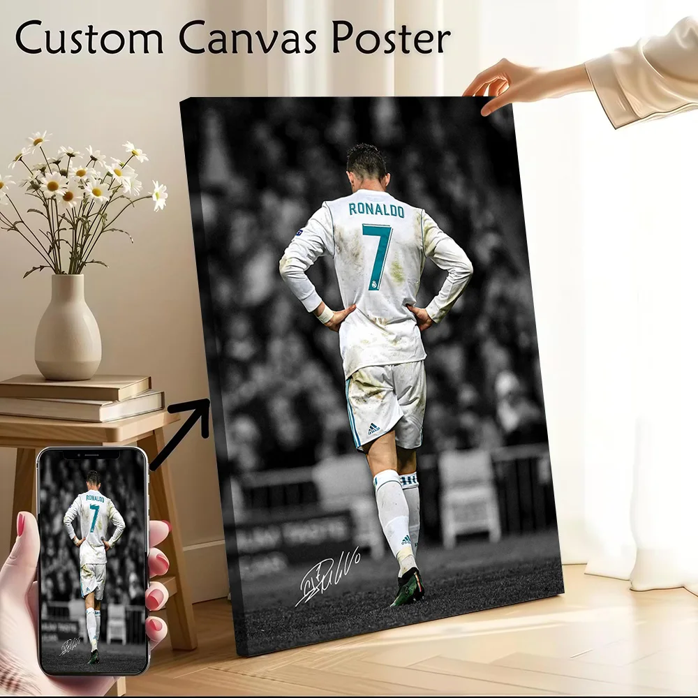 Cristiano Ronaldo Printed Canvas Poster Custom Pictures Wall Art Canvas Painting for Home Decorations Room Decorating Interior