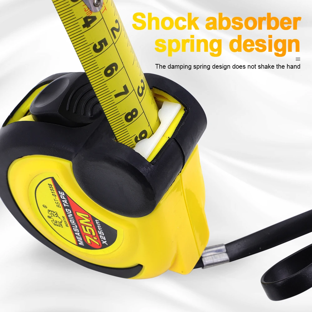 BESTIR Measuring Tape 3m 5m 7.5m Retractable Anti-fall Metric Inches Dual Side Steel Ruler Length Measuring Tool Portable Tape