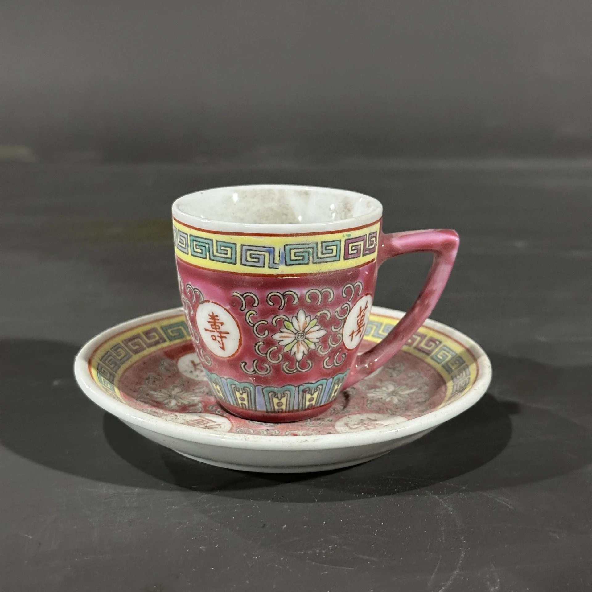 Handmade Hand-Painted Kombucha Wanshou Wujiang Jingdezhen 567 Goods Coffee Cup Pink Porcelain Foreign Exchange Export