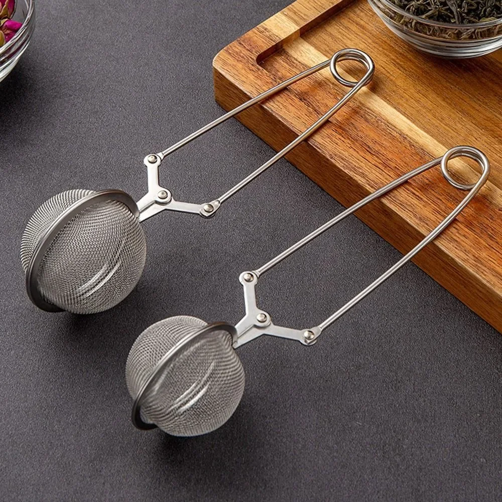 Stainless Steel Spoon Tea Ball Infuser Filter Squeeze Leaves Herb Mesh Strainer Tea Infuser In Mesh Tea Ball Filter with Handle