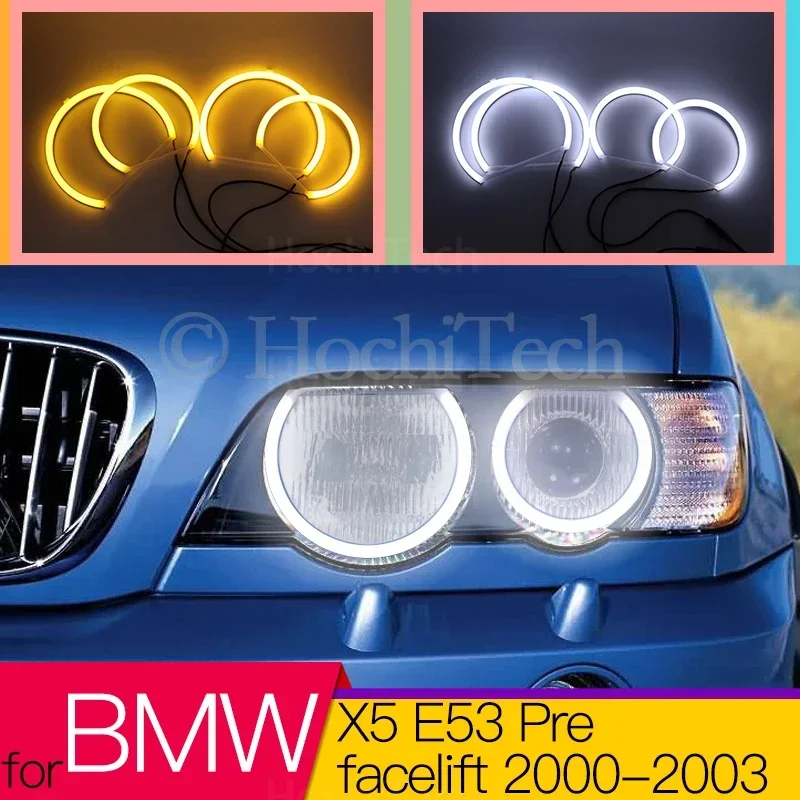 Switchback Cotton Light LED Angel Eye Dual Color For BMW X5 E53 Pre Facelift 2000 2001 2002 2003