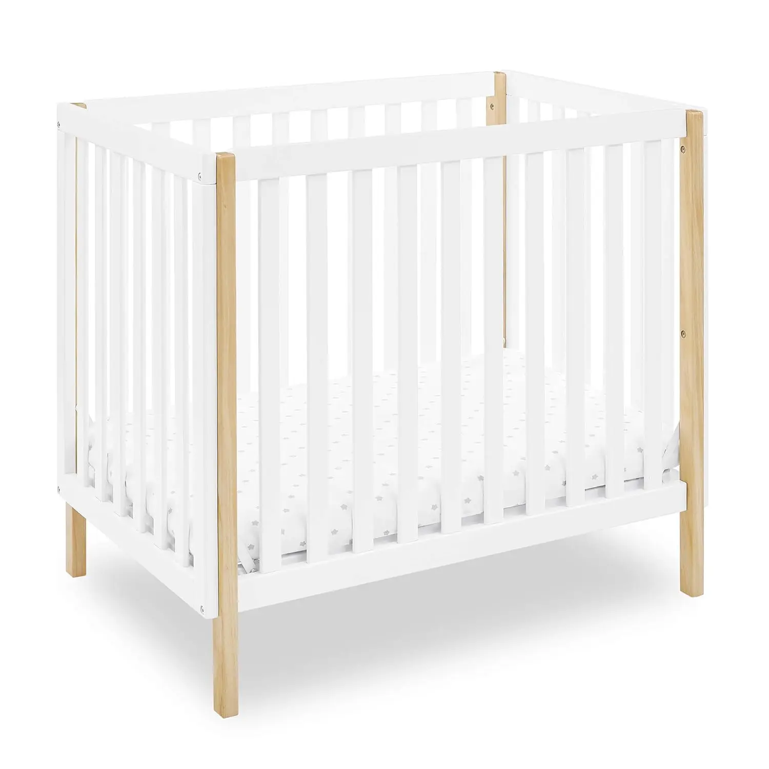 

Portable Mini Crib with 2.75-Inch Mattress, Adjustable Height, Safe and Comfortable for Baby Nursery