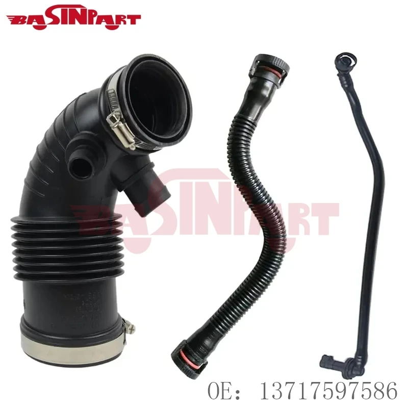 

Basinpart New Air Intake Hose Pipe With Steel Ring For BMW F20 F21 F30 114i 116i 118i 316i OE 13717597586 11157608144 Auto Parts