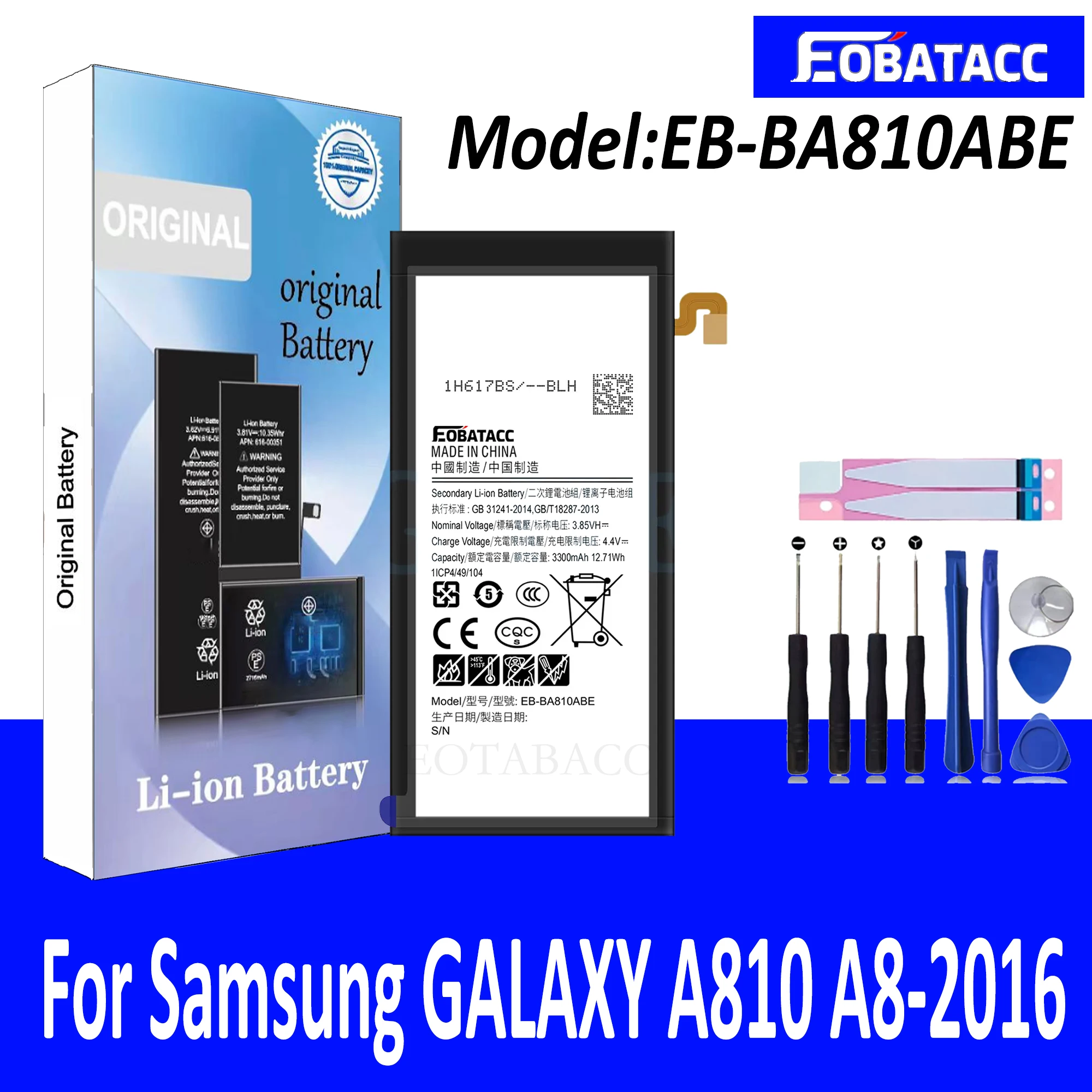 

EOTABACC High Quality 100% Original EB-BA810ABE Battery For Samsung GALAXY A810 A8-2016 Phone Battery+Tools