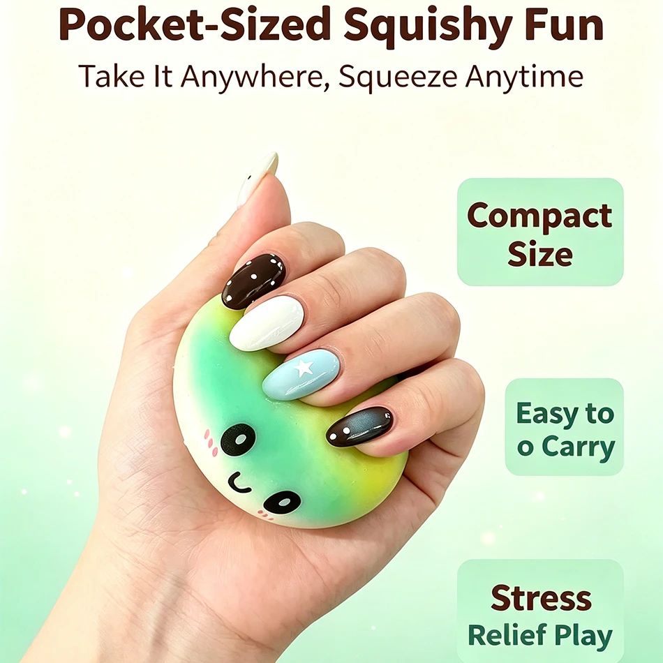 NEW Rainbow Unicorn Bao Bun Dumpling Squishy Toy Bamboo‑Style Stress Relief Fidget Squeeze Ball Party Favor Gift for Adults