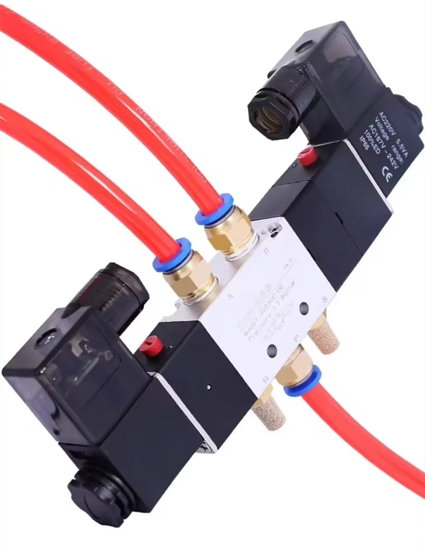 4V130C-06 4V230C-08 4V330C-10 4V430C-15 High Quality 3 Position 5 Port Air Solenoid Valves Pneumatic Control Valves