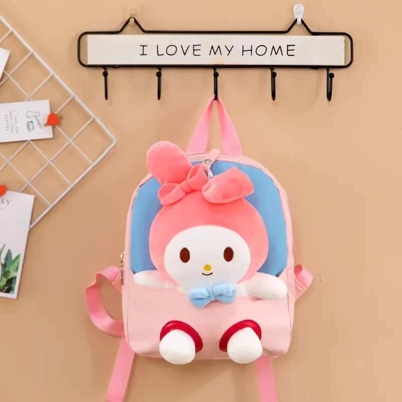 حقيبة ظهر Hello Kittys Child Kuromi كارتونية قابلة للفصل ولطيفة My Melody Girl حقيبة مدرسية ذات سعة كبيرة من النايلون المسامي