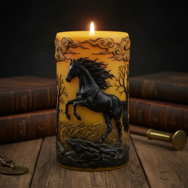 Molde artístico de aromaterapia para aliviar árboles secos y pastizales, molde de silicona para velas de caballo galopante, molde hecho a mano con vela con patrón de nube clásica