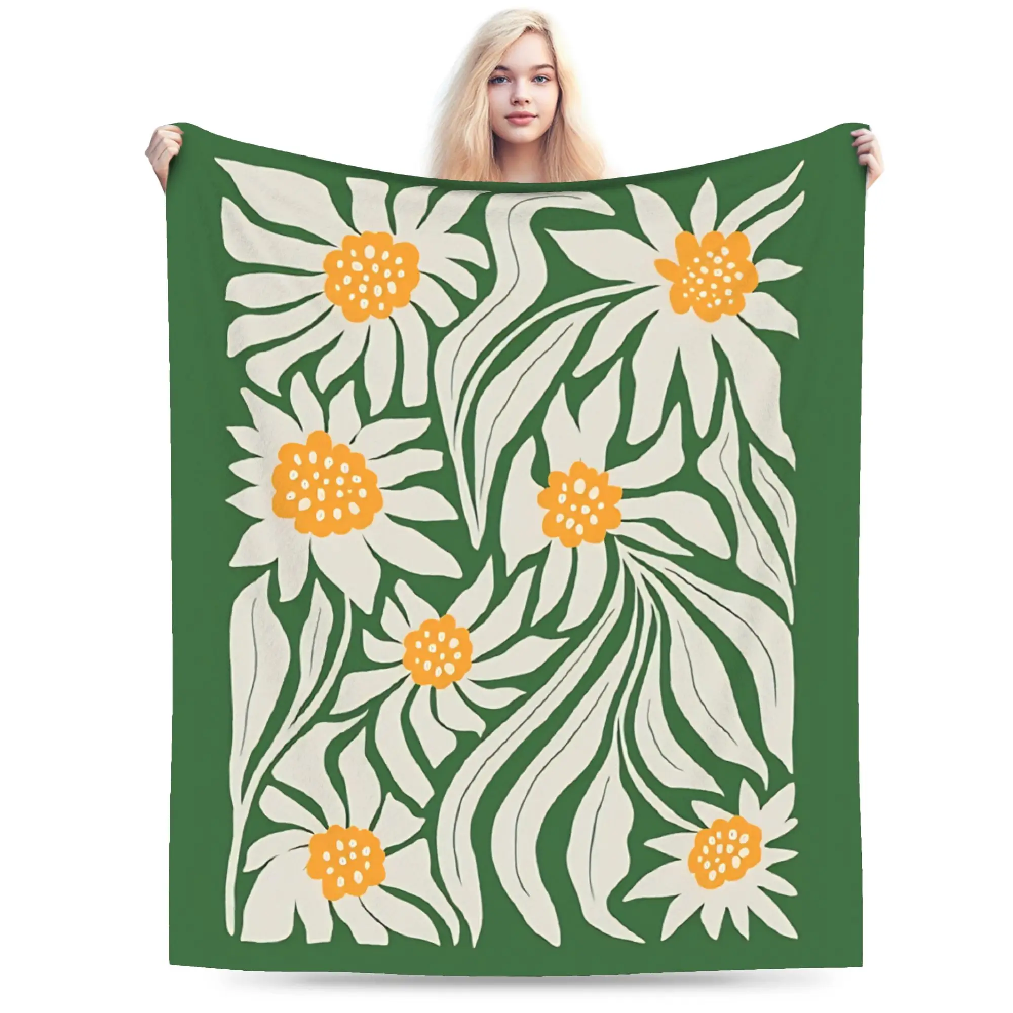 Flower Market  Plush Blanket Kids  Flannel Throw Blanket For Couch Chair Super Warm Customized Quality Bedspread Gift