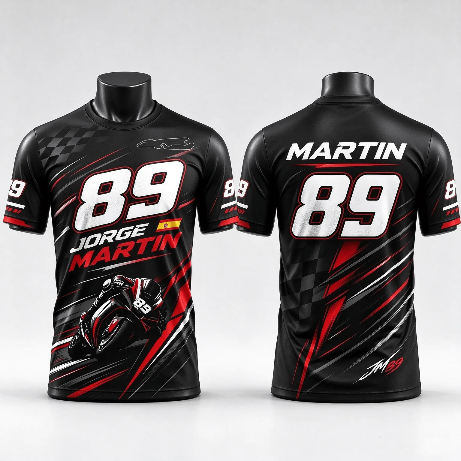 2026 New Summer Men Jorge Martin 89 Moto Racing Factory Team AI Design Jersey Short Sleeve T Shirt Fan Kids/Adult Top