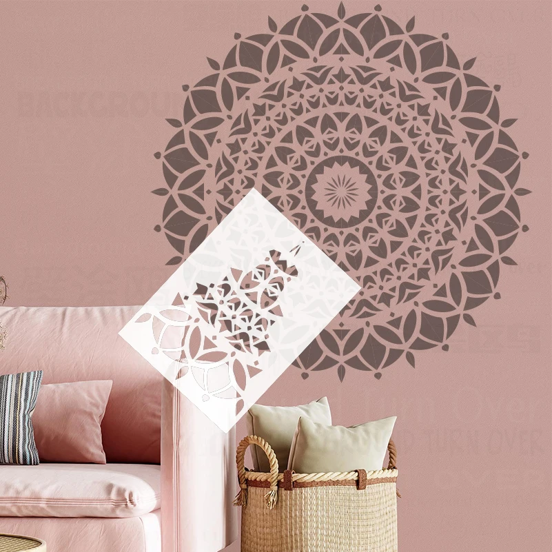 70cm - 110cm Stencil For Painting Decor Decorative Plaster Template Furniture Makers To Big Large Mandala Ceiling Round S074