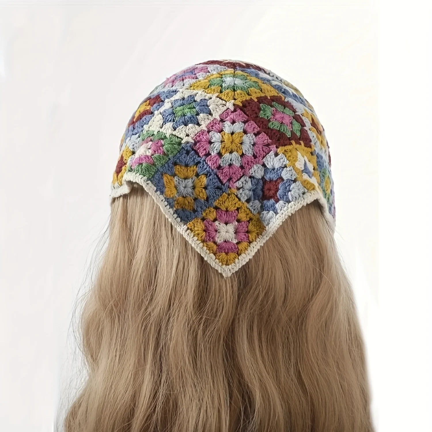 1pc Vibrant Knitted  Chic Flower Pattern Headband - Soft Polyester, Random Print, All-Season, Knit Fabric, Stylish Hair Accessor