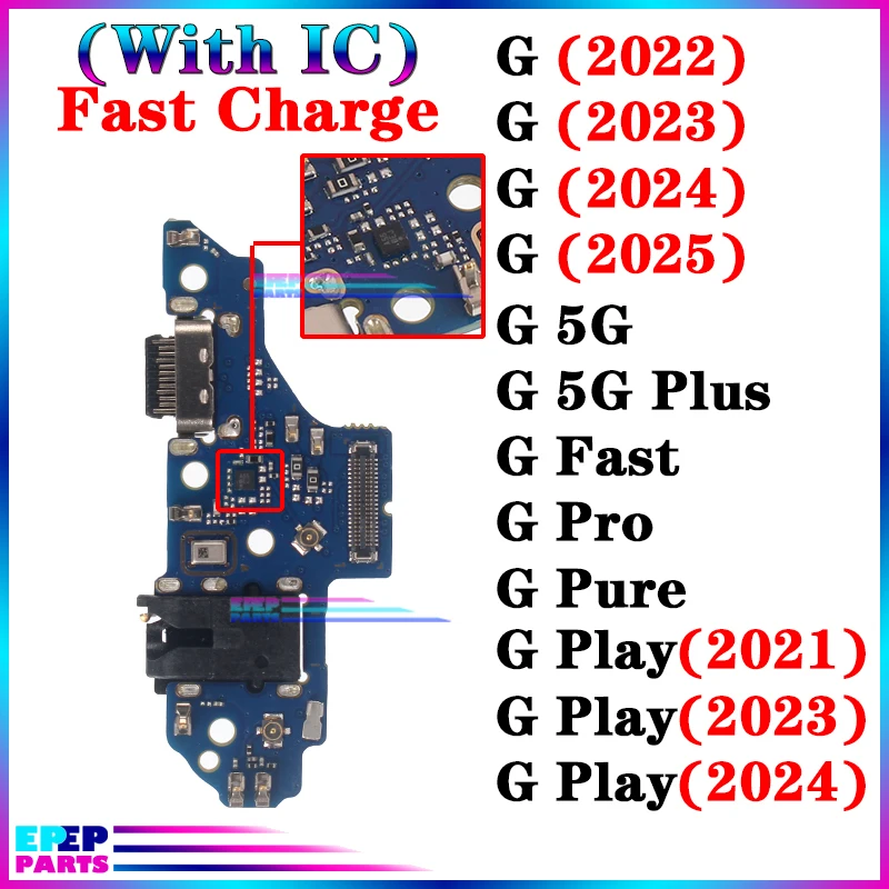 

Usb Dock for Motorola Moto Connector Ports G Play Fast Pro Pure 5G Plus 2021 2022 2023 2024 2025 Charging Board Module Flex
