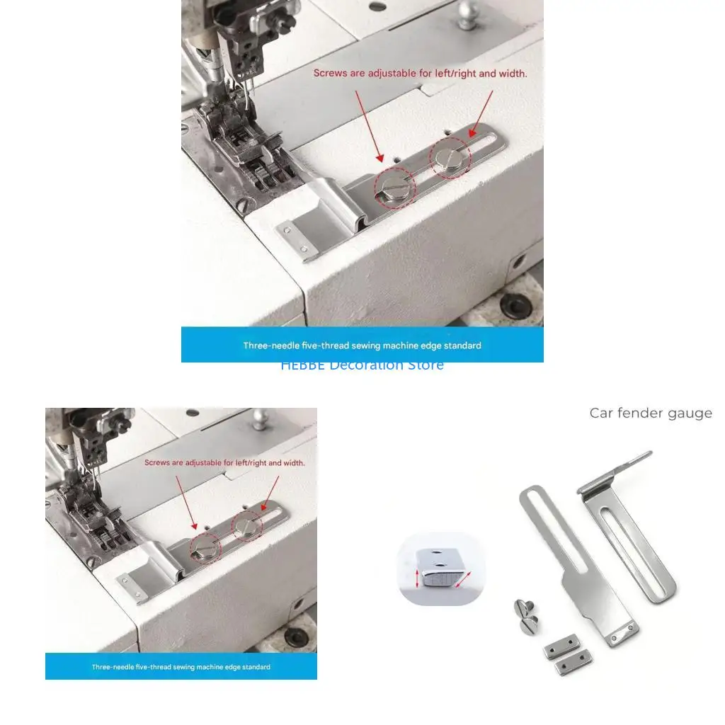 B0KC Professional 3Needle 5thread Zigzag Foot Adjustable Width Sewing Machine