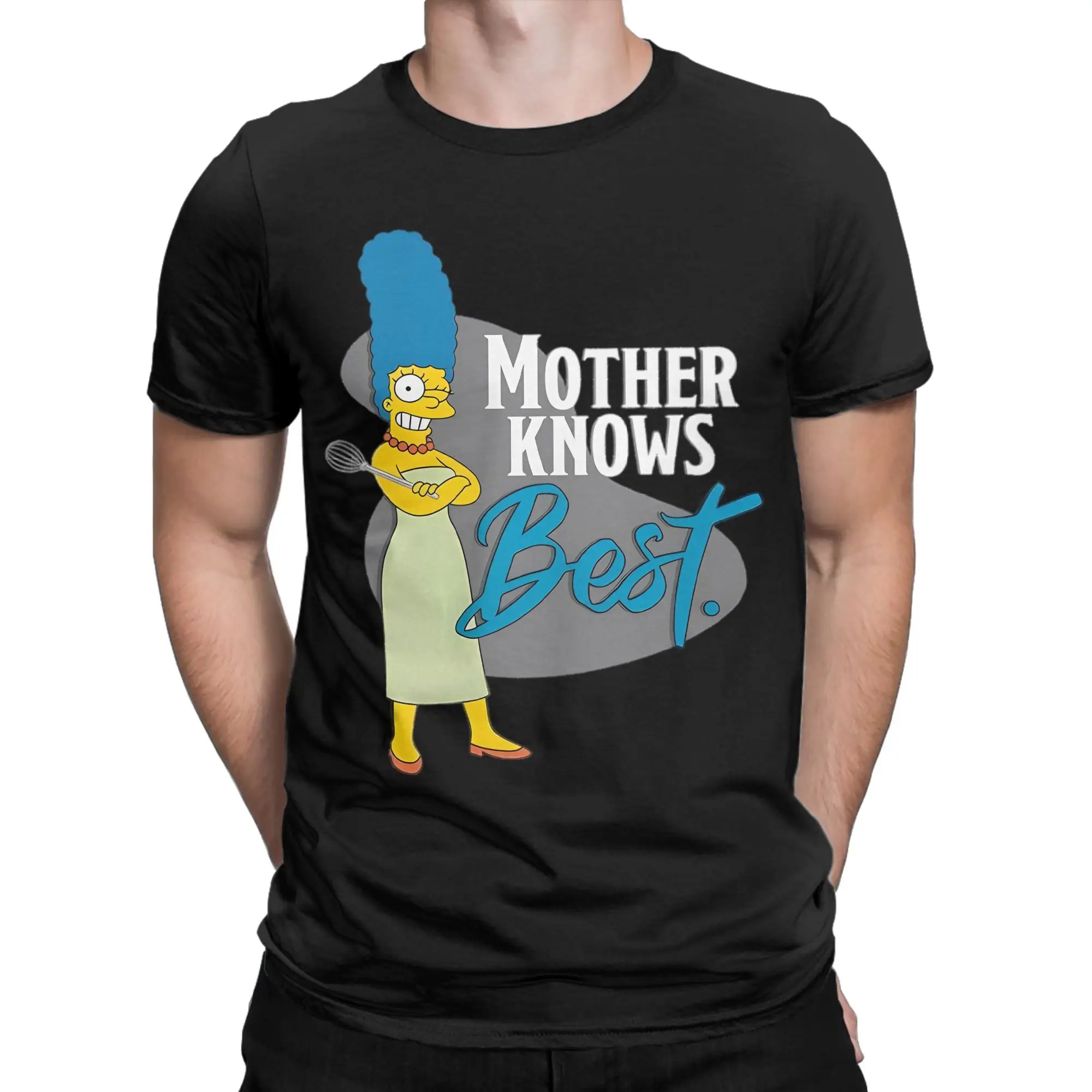 The S-Simpsons Marge Mother Knows T-Shirt Unisex 100%Cotton Clothing Funny  O-neck Short Sleeve
