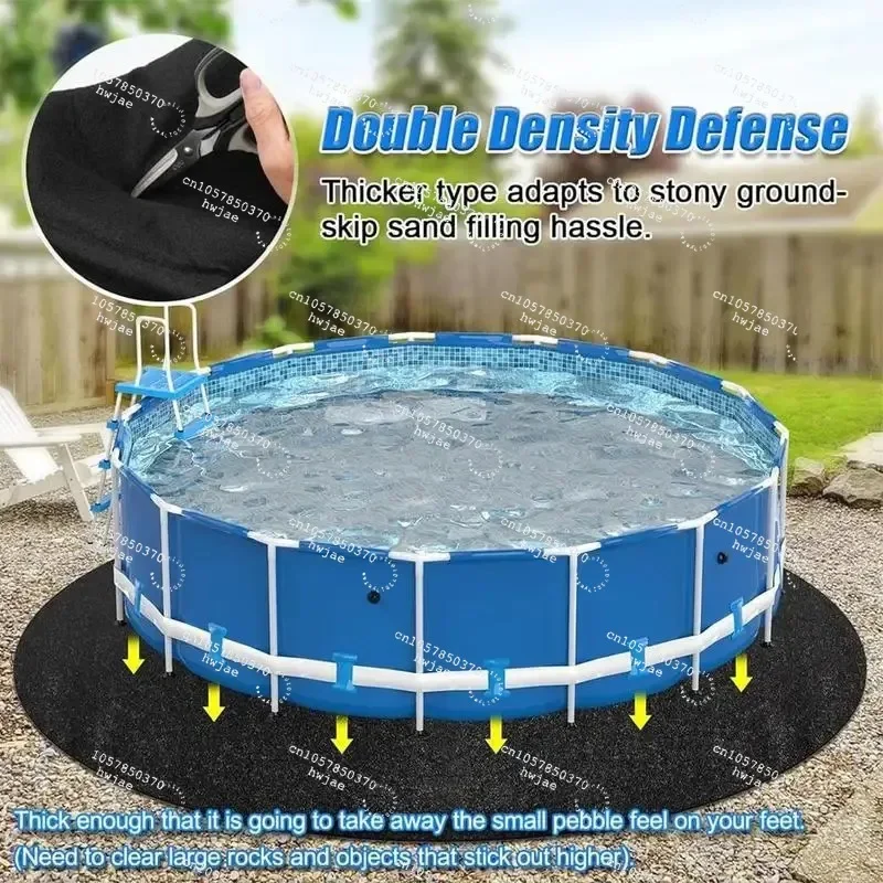 For Black Round Pool Liner Pad Heavy Duty Protective Mat Under Pool Tarp for Ground Swimming Pool