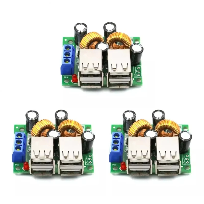 462D Compactly 5V 3A Steps down Power Supply Module 4 USB Port Safe Charging For Phones Tablets LED Lighting Vehicle Use