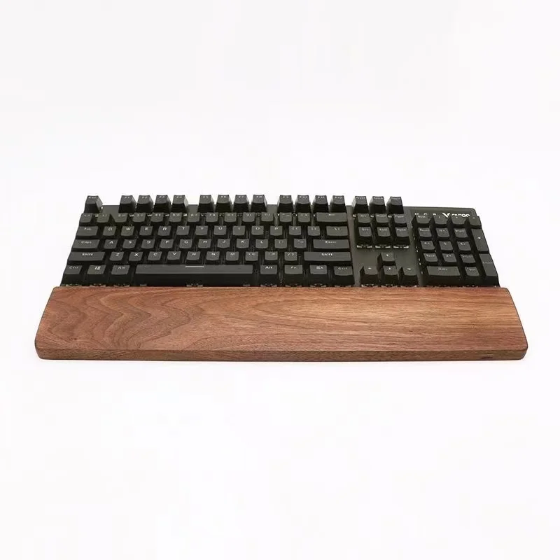 Reposamuñecas con teclado de madera de nogal, almohadilla ergonómica para escritorio de juegos, soporte para oficina, Protector de muñeca para PC,