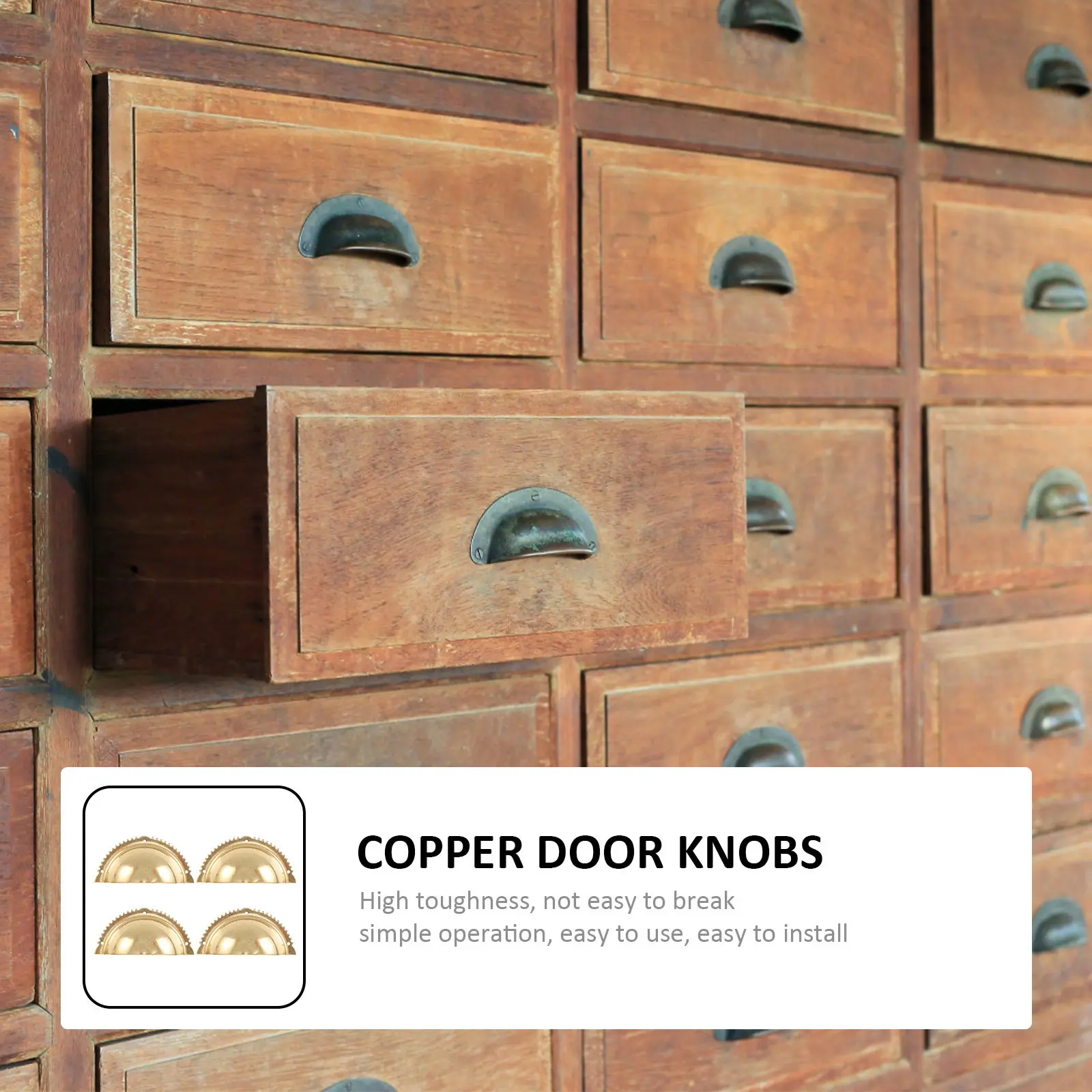 4Pcs Exquisite Copper Shell Knobs for Cabinets Drawers Wardrobes Home Decoration High Toughness Easy Install Furniture Handle