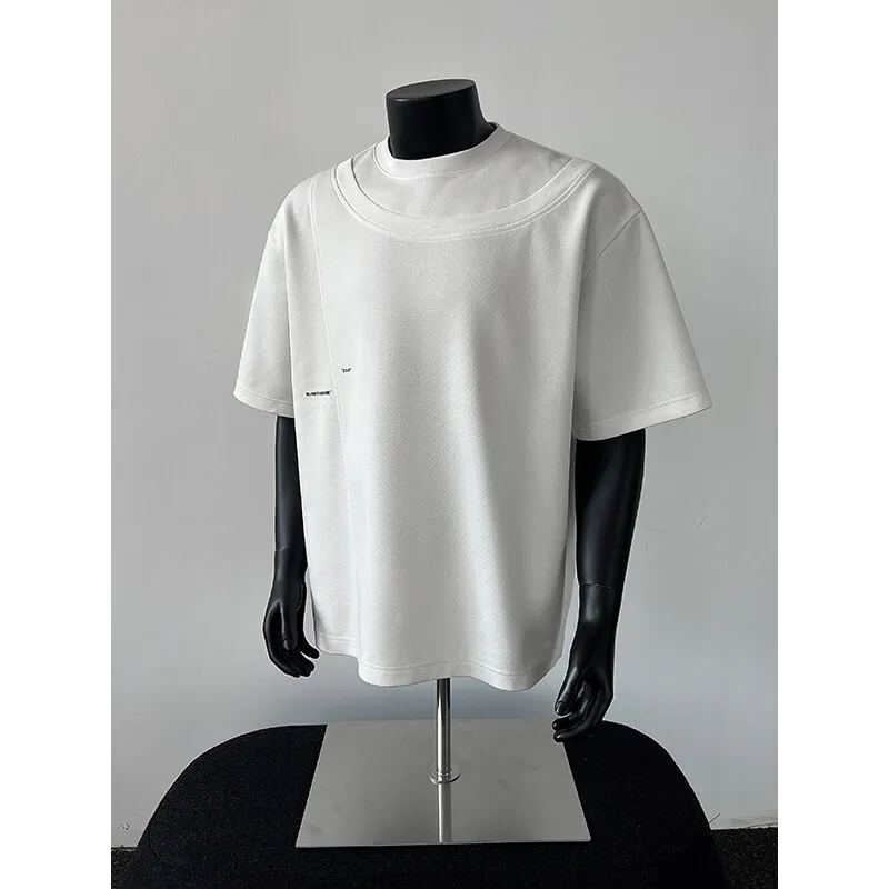 تصميم الأزياء الجديدة تي شيرت للرجال الصيف الصلبة فضفاضة قصيرة الأكمام تي شيرت عادية س الرقبة الهيب هوب الشارع الشهير تي شيرت