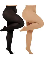 2024 Women Semi Opaque Queen Nylon Pantyhose Super Comfortable White Black Skin Color Beautiful 50- 130kg Plus Size Tights
