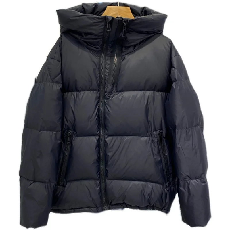 Schinteon feminino luz pato branco para baixo jaqueta simples cor sólida solta sobre o tamanho casaco curto outono inverno outwear 2024 moda