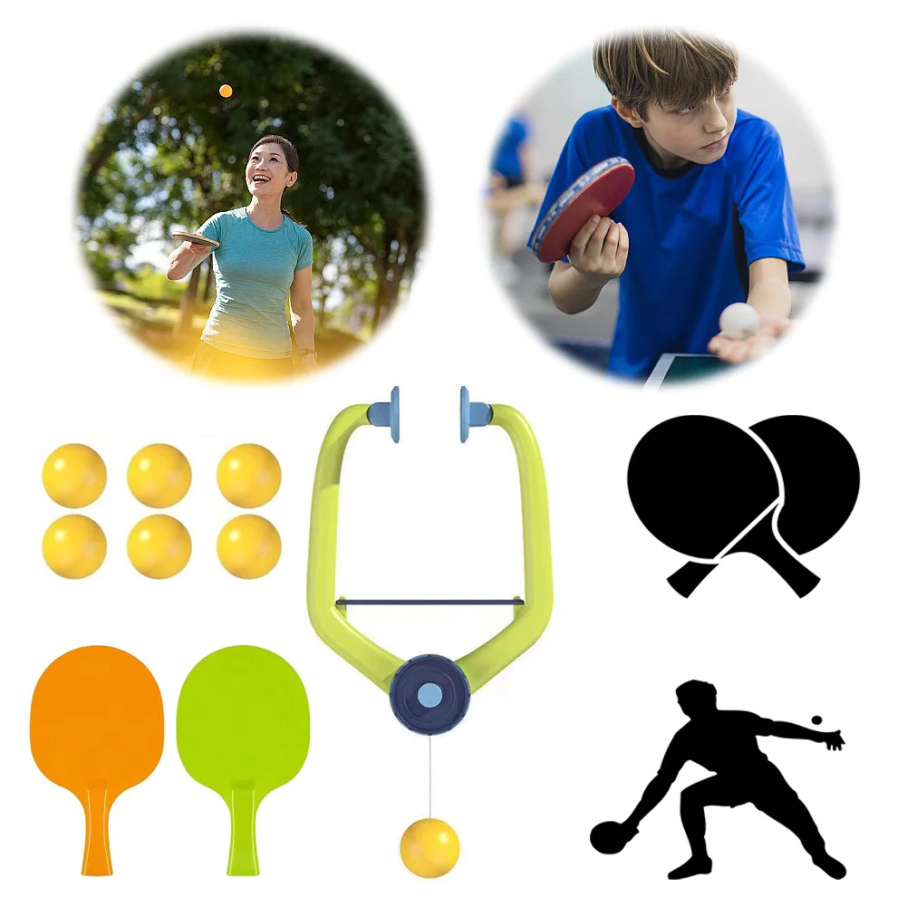 

Hanging Table Tennis Trainer Portable Set with Racket and Balls Indoor Table Tennis Self-training Set Hanging PingPong Trainer