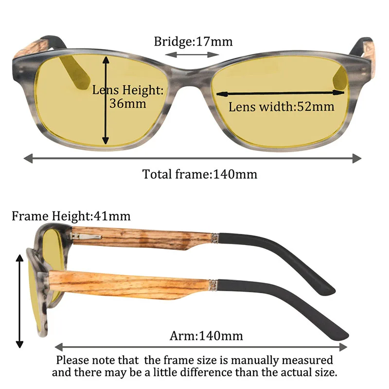 Óculos Polarizados Masculinos para Miopia, Armação Acetato, Lentes Resinas com Diopter