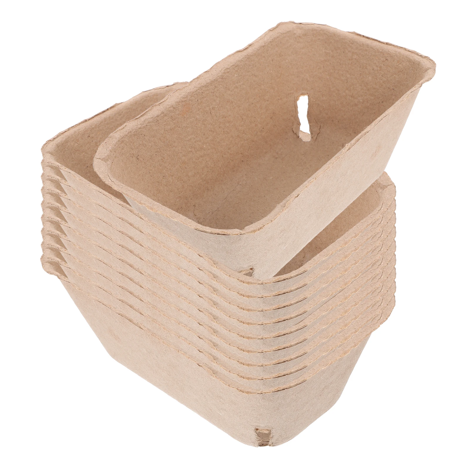

20pcs Fruit Vegetable Tray Berry Basket Cardboard Cartons Beige Paper Pulp Storage Kitchen Household Containers