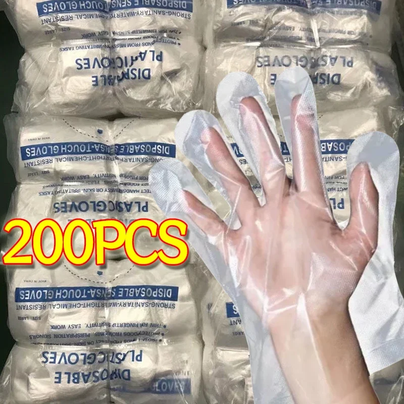 Moisturizing Disposable Plastic Gloves DIY Hands Mask Bags Transparent PE Plastic Film Gloves Breathable SPA Hands Care Gloves