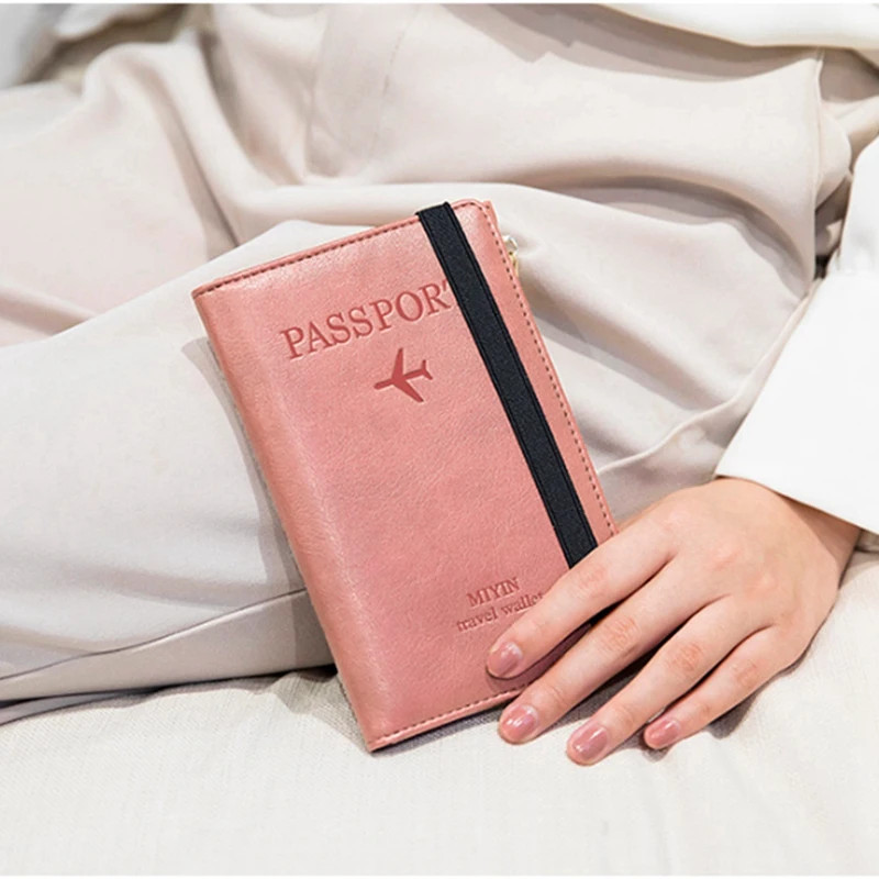 Tarjetero de viaje para pasaporte, cartera multifunción para documentos Rfid, libro de pasaporte, 2 piezas