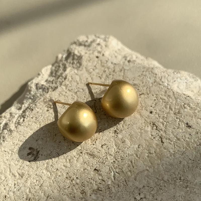 Vintage Thick Teardrop Metal Earrings for Women Glossy Shiny Waterdrop Earrings Fashion Statement Jewelry Party Gift image 5